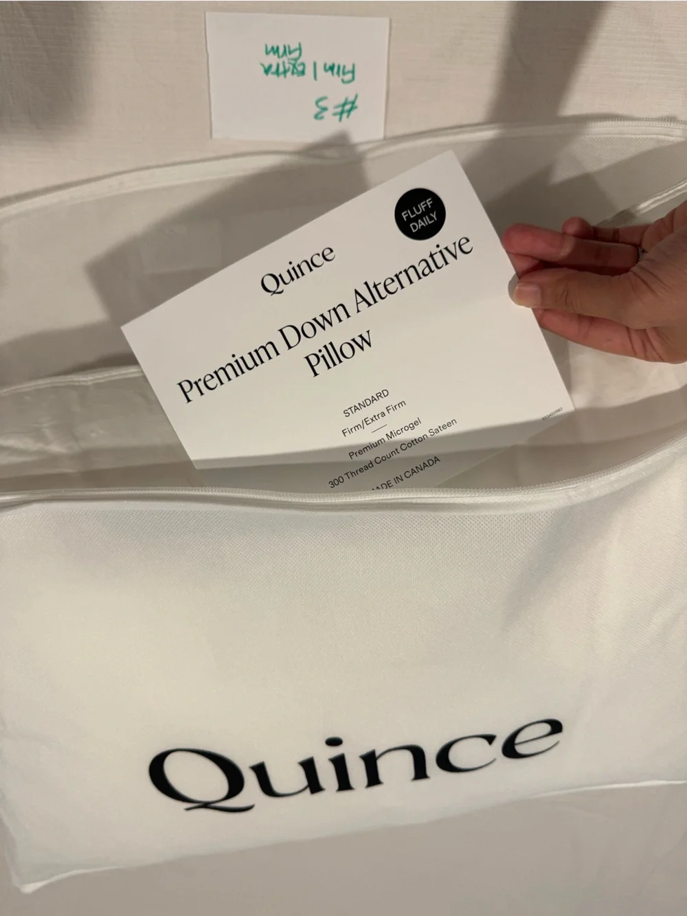 New Quince Premium Down Alternative Pillow #3 Standard Firm/Extra Firm MSRP $50